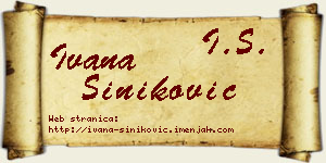 Ivana Šiniković vizit kartica